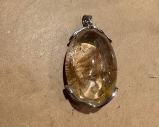 Rutilated Quartz Pendant 2.25”