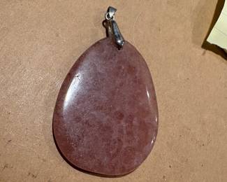 Strawberry Quartz Pendant 3”