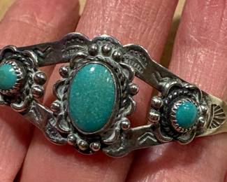 Sterling Turquoise Small Cuff