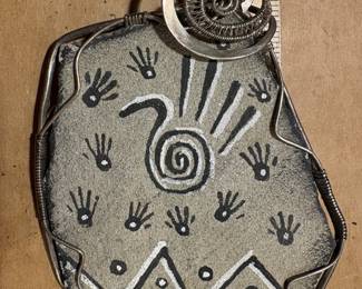 Signed D.Charley Navajo Artist. Large Pendant