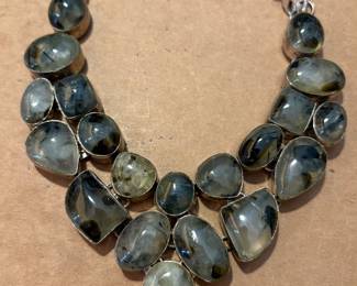 Sterling 925 Labradorite Bib Necklace