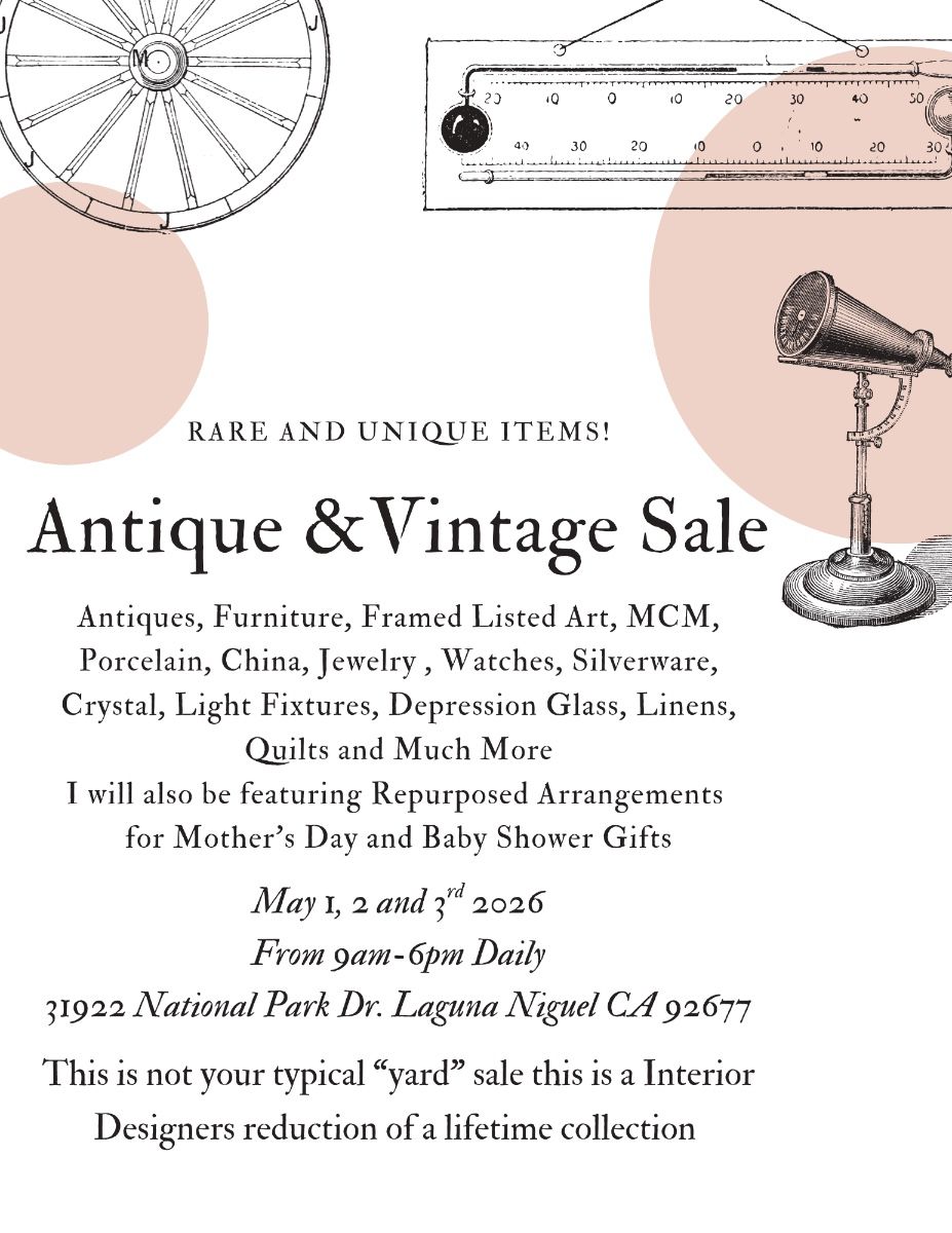 Peachpuff Vintage Illustrations Yard Sale Flyer