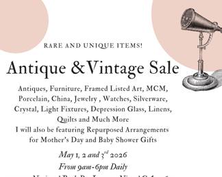 Peachpuff Vintage Illustrations Yard Sale Flyer