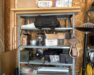 Lot #57 Assorted Shelf Contents - Tools, Storage, Miscellaneous Items