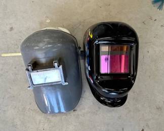 Lot #53 Vintage Passive & Auto-Darkening Welding Helmets Chicago Electric Skull Flame Design