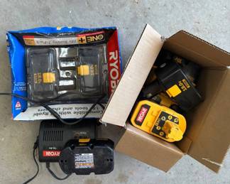 Lot #67 Ryobi ONE+ 18V Battery & Charger Lot - 5 Batteries, 1 Charger Power Tool Accessories