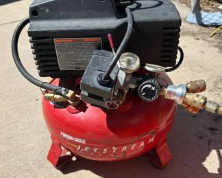 Lot #72 Porter-Cable Jetstream Air Compressor with Hoses and Accessories