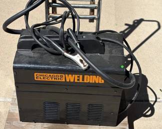 Lot #107 Chicago Electric 90 Amp Flux Wire Welder with Cart and Cables