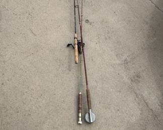 Lot #137 Vintage Fishing Rod Lot 3 Rods Spinning Fly Reel Cork Grip Colorado Trout
