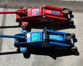 Lot #106 MVP Pro-Lift 2-Ton Hydraulic Floor Jacks Red and Blue Auto Repair Shop Tools