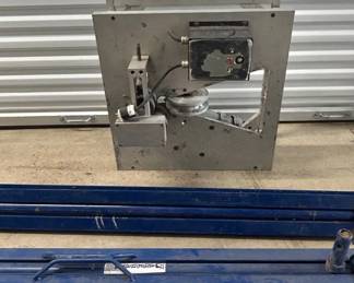 Lot #21 Industrial Aluminum Motorized Pulley System with Control Box & Blue Steel Rails