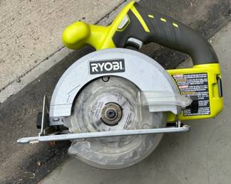 Lot #151 Ryobi ONE+ 18V Cordless Circular Saw IntelliPort Charger Bucket Boss Tool Bag