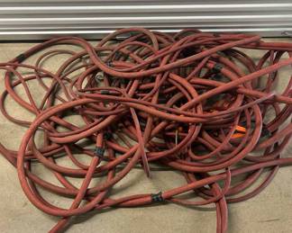 Lot #25 Lot of Red Rubber Air Hoses Industrial Shop Garage Equipment