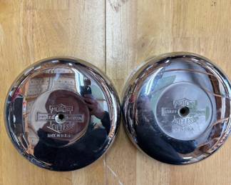Lot #87 Vintage Harley-Davidson Motorcycle Chrome Air Cleaner Covers Set of 2 Made in USA