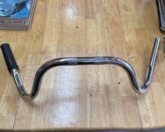 Lot #85 Vintage Chrome Bicycle Handlebars Cruiser Style with Knurled Grip Area