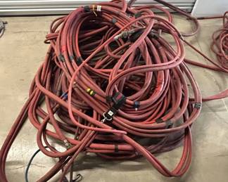 Lot #20 Large Lot Red Rubber Air Compressor Hoses Industrial Pneumatic Tools Garage Shop