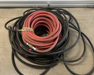 Lot #23 Industrial Air Compressor Hoses Red Black Rubber Heavy Duty Quick Connect Fittings