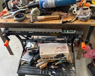 Lot #44 Large Tool Lot: Black & Decker Workmate 400 Workbench & More