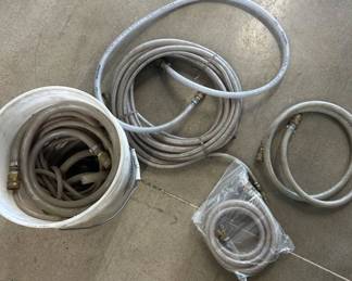 Lot #16 Lot of Clear Braided Vinyl Hoses with Brass Fittings for Water or Air Lines