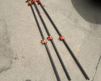 Lot #121 Pony Jorgensen 5004 Pipe Clamp Fixtures Set of 3 Heavy Duty Woodworking Tools