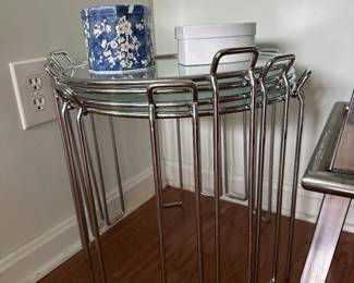 Midcentury chrome stacking tables 