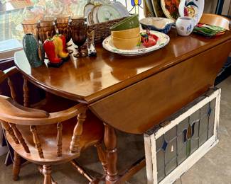 6 chairs and maple table