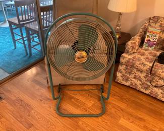 Great blue and color Vintage fan