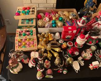 Vintage ornaments in the boxes