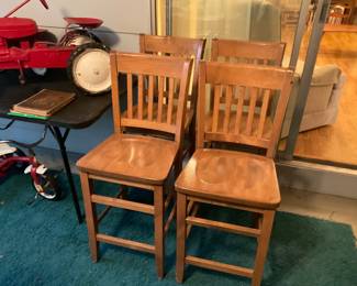 SET OF FOUR HIGH TOP CHAIRS