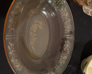 Sharon Cabbage Rose depression glass