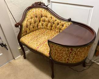vintage telephone gossip bench