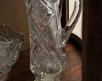  American Brilliant Period (ABP) cut crystal glass pitcher