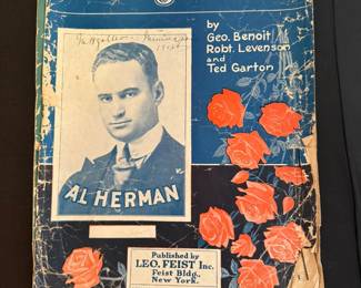 sheet music cover for the 1918 song "My Belgian Rose" published by Leo Feist Inc