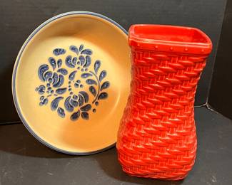 PFALTZGRAFF BOWL AND LONGABERGER VASE