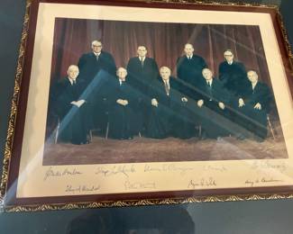 US Supreme Court with Signatures / Framed $ 3,800.00 - Thurgood Marshall, Earl Warren, Hugo L. Black, Potter Stewart, Byron White, Harry Blackman, John M. Harlan, William J Brennan, William O Douglas