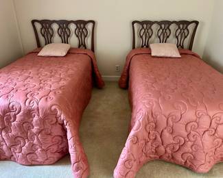 Pair of Chippendale style twin beds