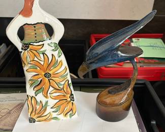 Lady and Bird Figurines