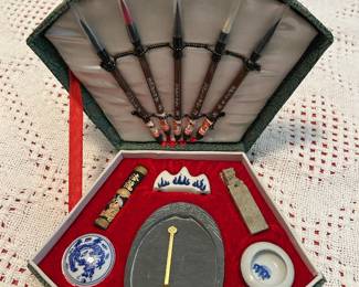 Vintage Chinese Calligraphy Set