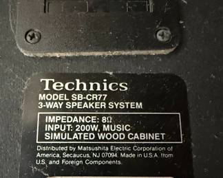 Technics SB-CR77 3-Way Speaker System