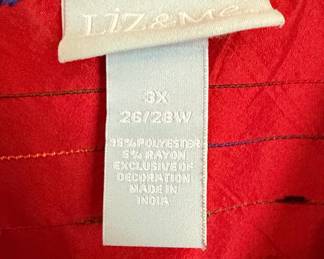 Liz Claiborne Red Jacquard Blouse