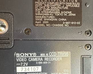 Sony CCD-TRV98 Handcam Video Camera Recorder