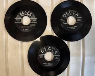 Decca Records 45 RPM Records - Bill Monroe, Ernest Tubb, Wanda Jackson