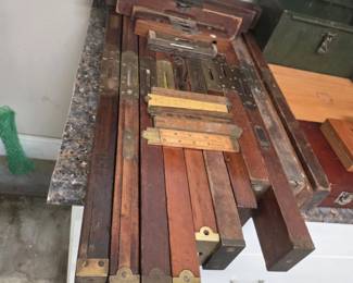 Vintage Drafting Tools Set with Levels and Rulers