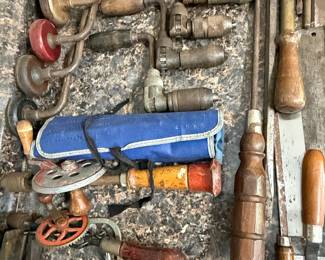 Assorted Hand Drills and Tools