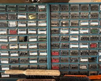 Vintage Metal Parts Cabinet with Drawers