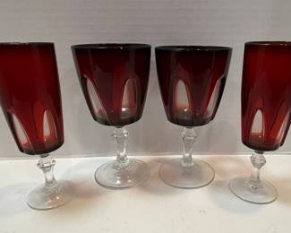 Cristal D'Arques 'Gothic' Ruby Red Tapered Wine Glasses