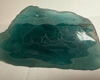 Siku Inuit Glass Paperweight Sculpture