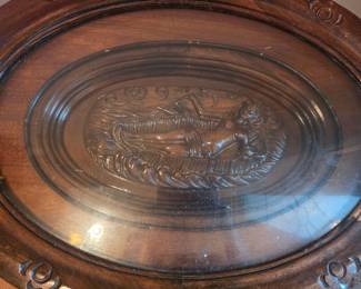 Victorian Carved Walnut Coffee Tables with Glass Top
