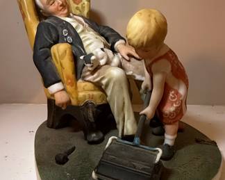 Norman Rockwell "Grandpa's Guardian" Sculpture
