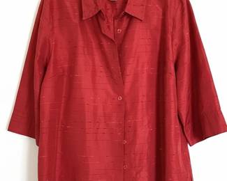 Liz Claiborne Red Jacquard Blouse